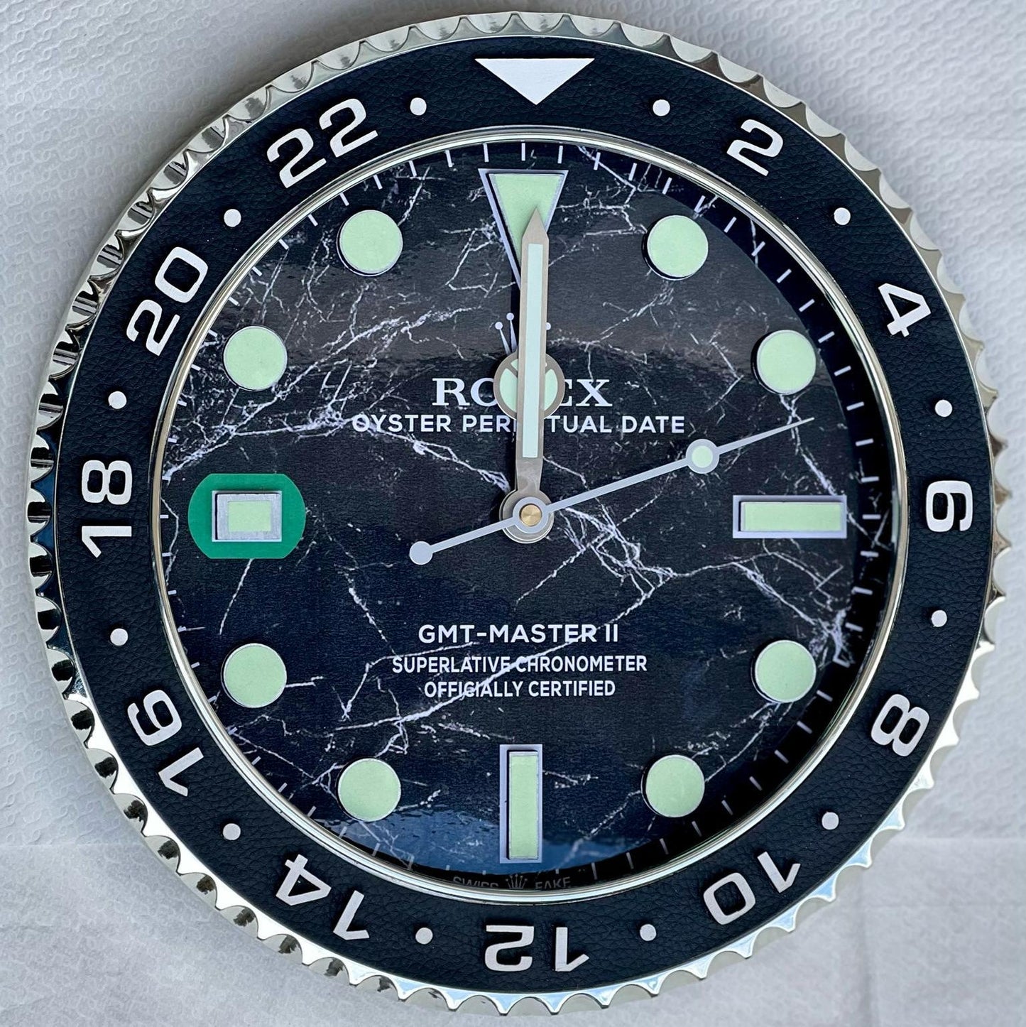 Orologio GMT Black Marble Custom da Parete X
