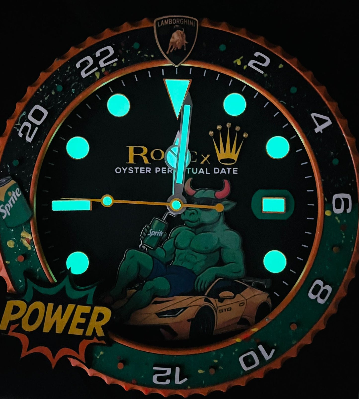 Orologio GMT The Lamborghini Bull Custom da Parete X
