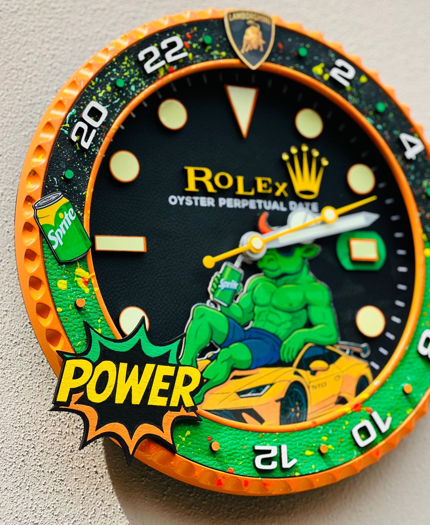 Orologio GMT The Lamborghini Bull Custom da Parete X