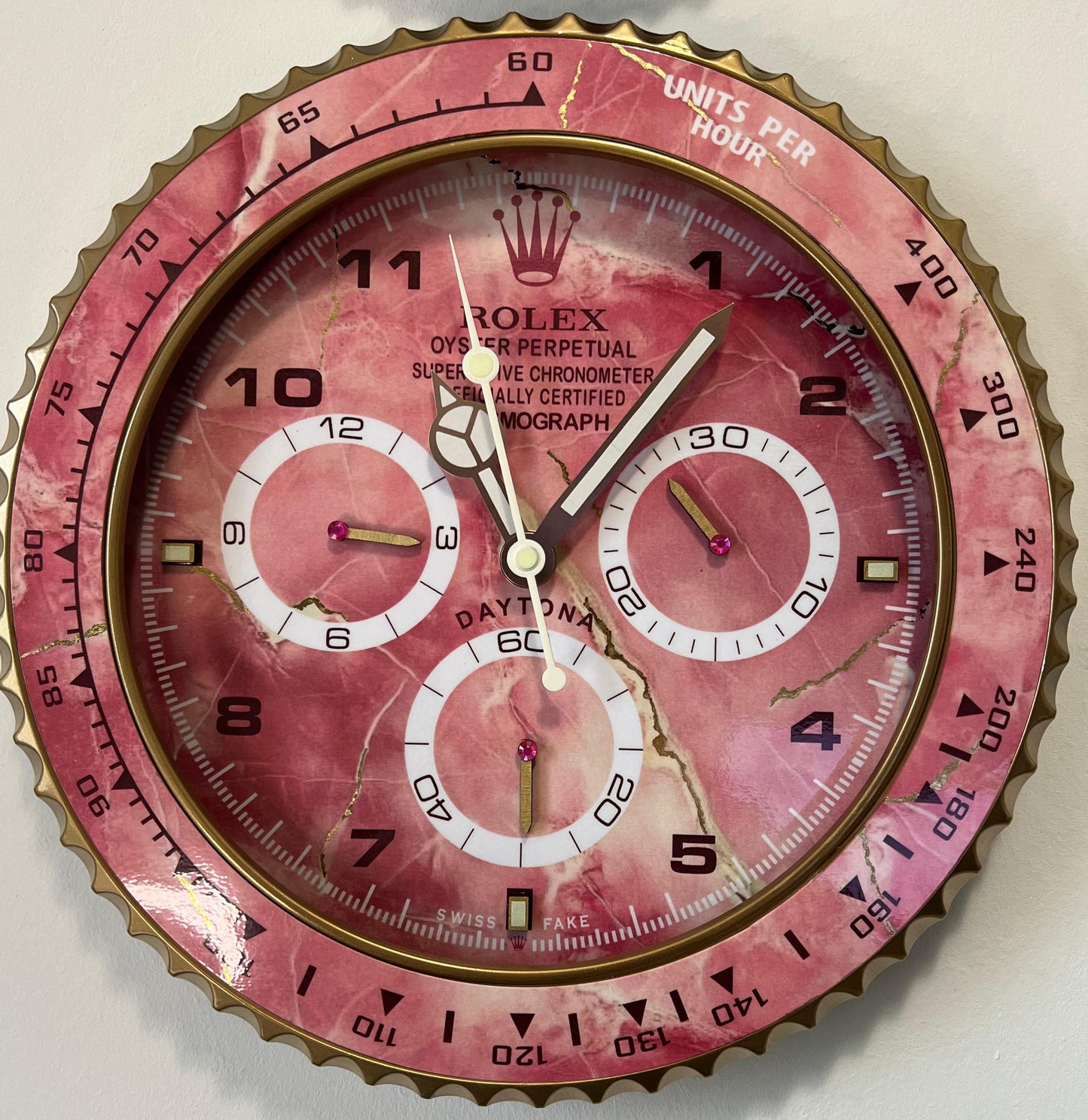 Orologio Day Pink Wave Custom da Parete X