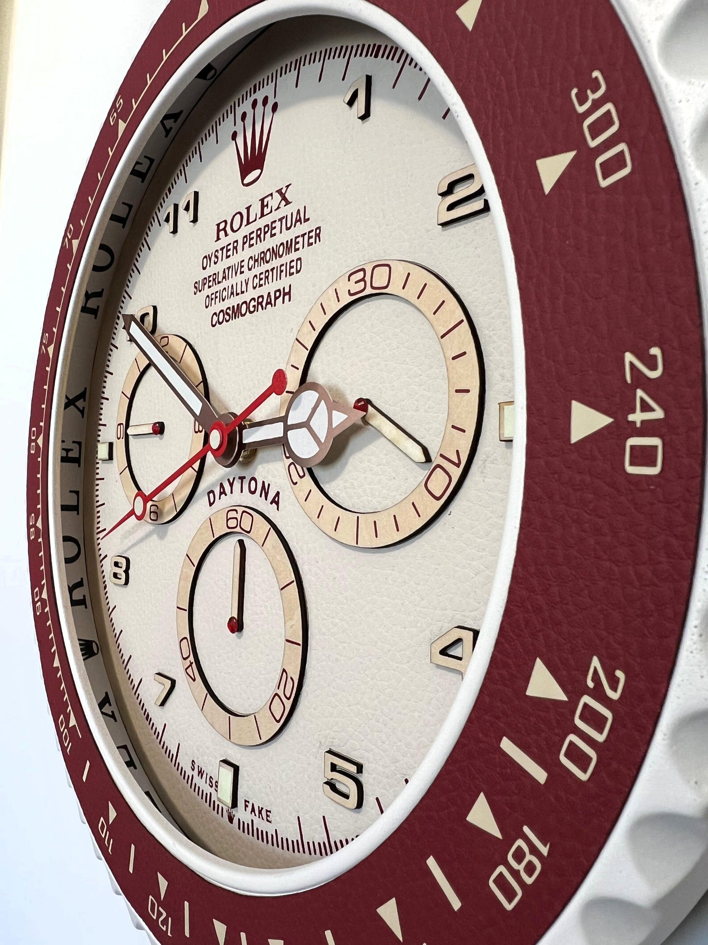 Orologio Day Bordeaux Leather Custom da Parete X