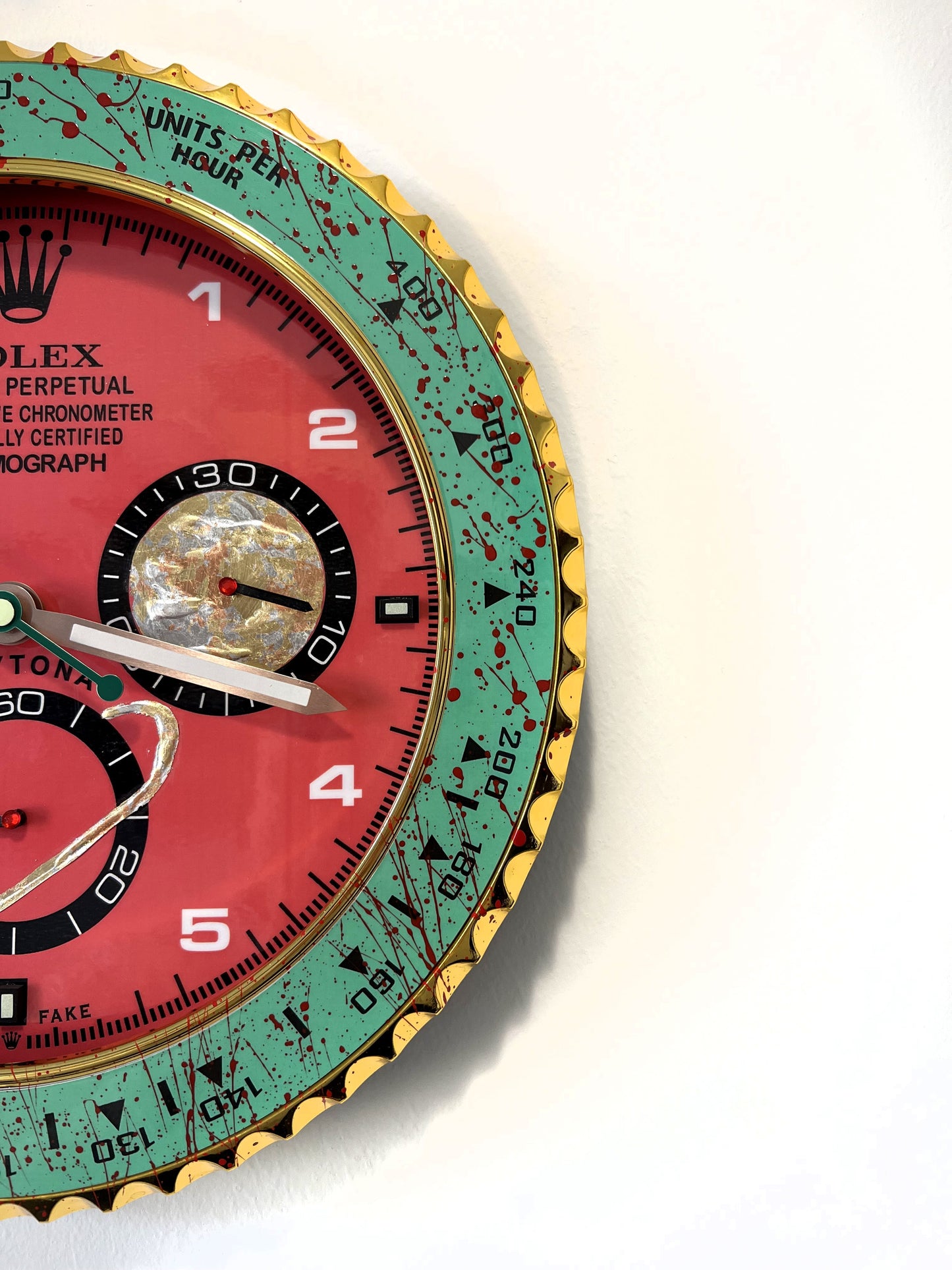 Orologio Day Green Red Custom da Parete X