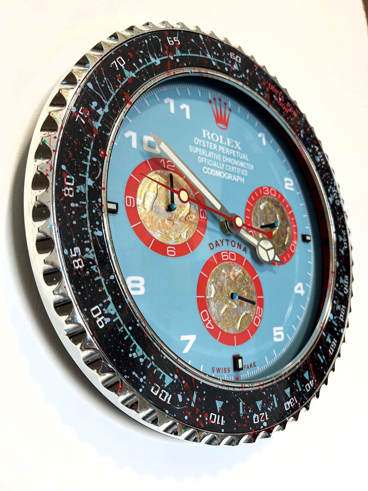 Orologio Day Dirty Blue Custom da Parete X