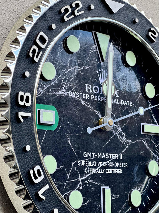 Orologio GMT Black Marble Custom da Parete X