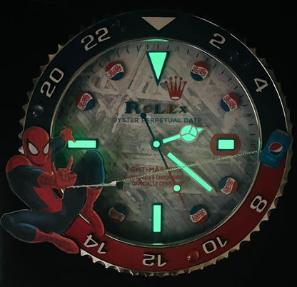 Orologio GMT Spiderman x Pepsi Custom da Parete X