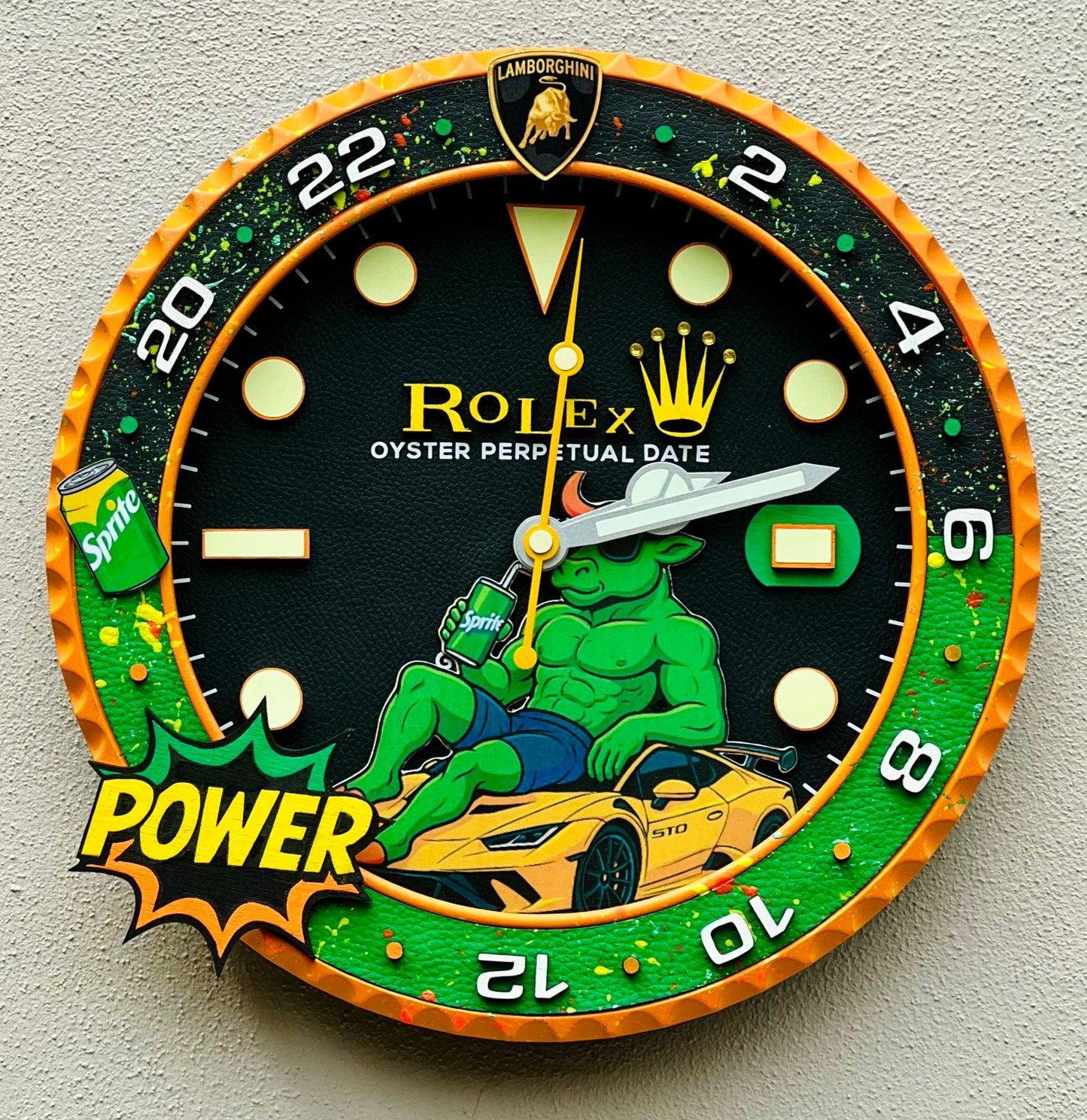 Orologio GMT The Lamborghini Bull Custom da Parete X