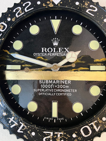 Orologio Sub Deep Black Custom da Parete X