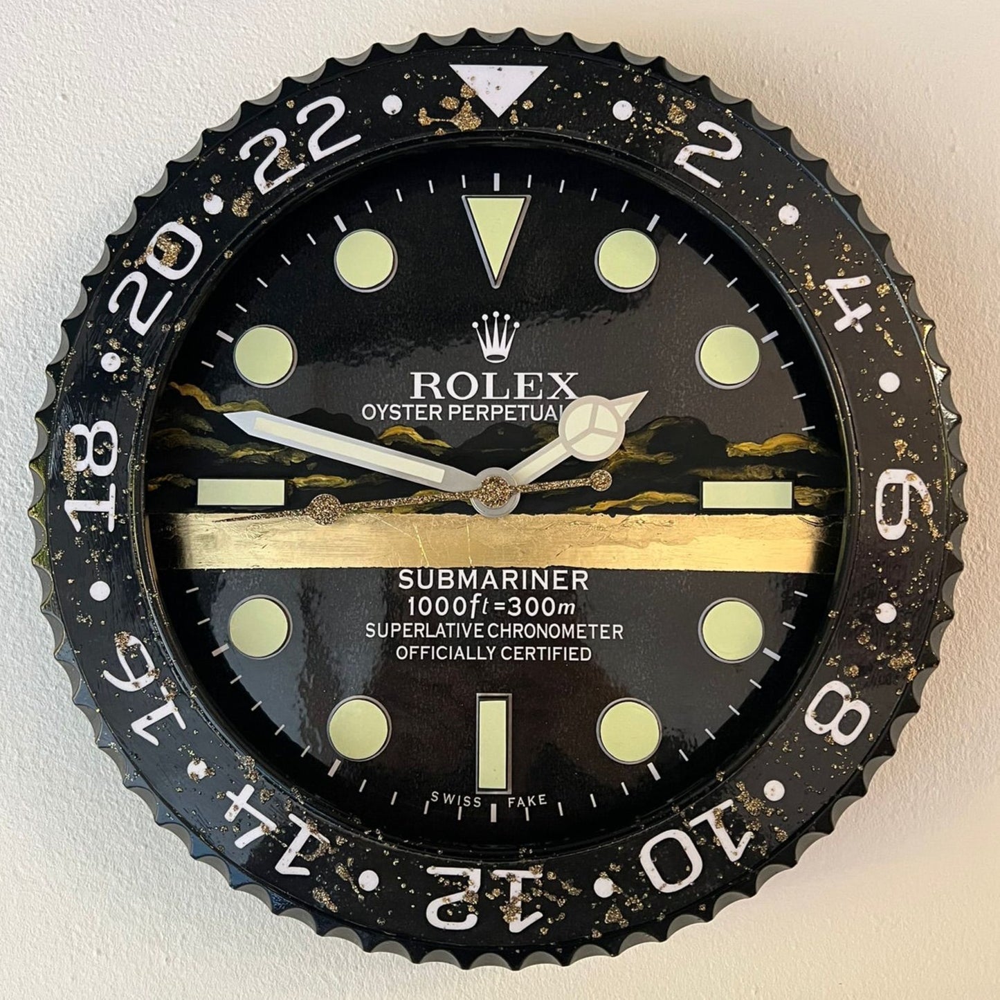 Orologio Sub Deep Black Custom da Parete X