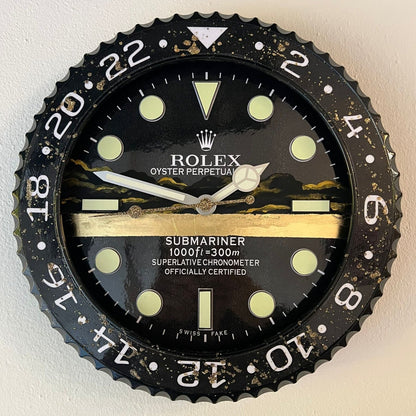 Orologio Sub Deep Black Custom da Parete X