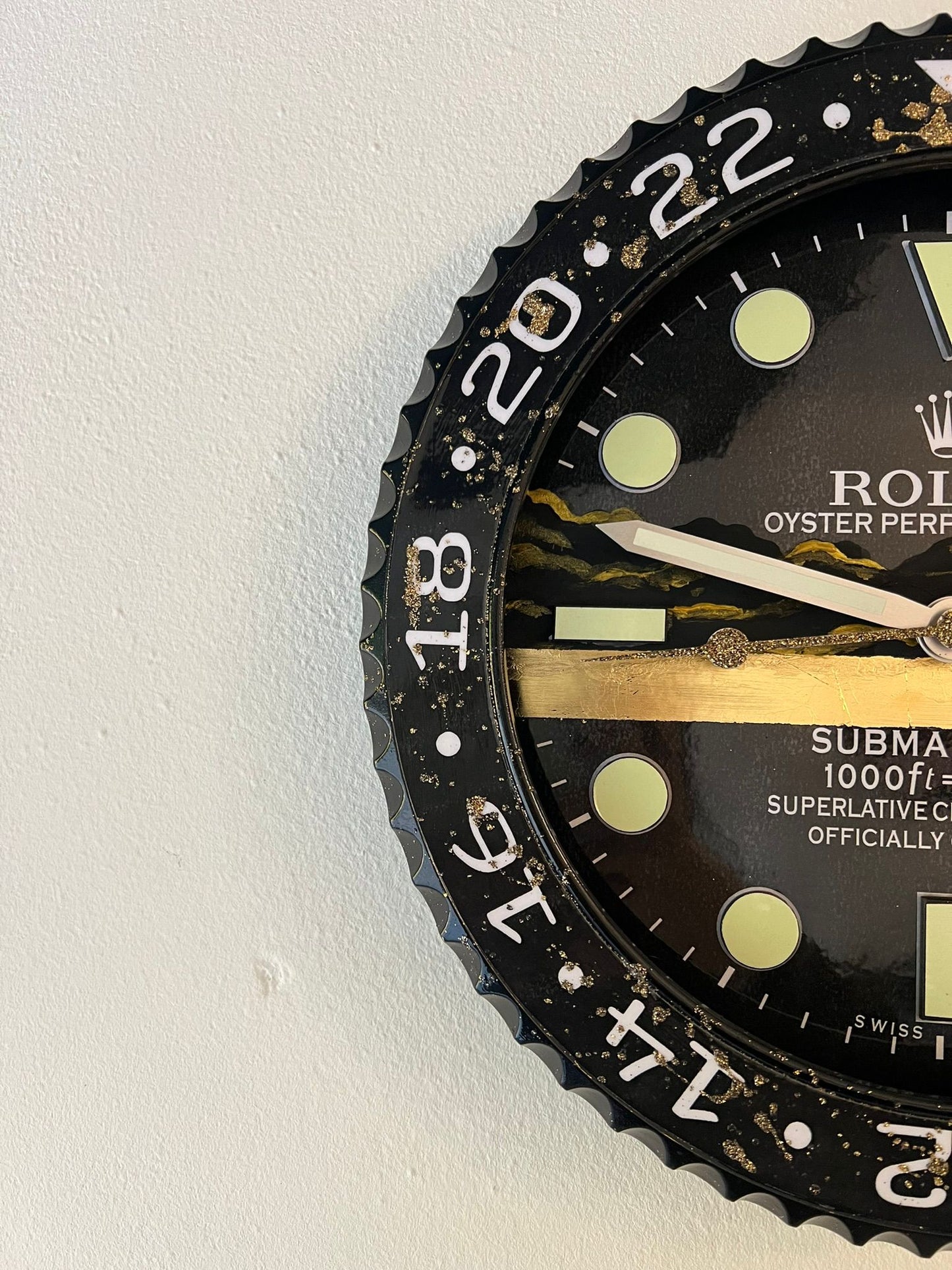 Orologio Sub Deep Black Custom da Parete X