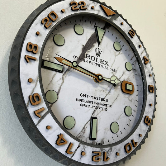 Orologio GMT Marble and Wood Custom da Parete X