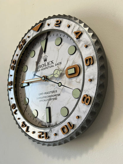 Orologio GMT Marble and Wood Custom da Parete X