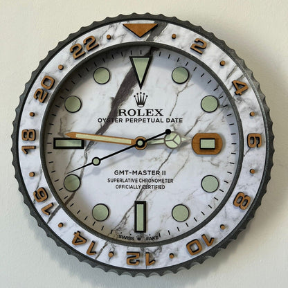 Orologio GMT Marble and Wood Custom da Parete X