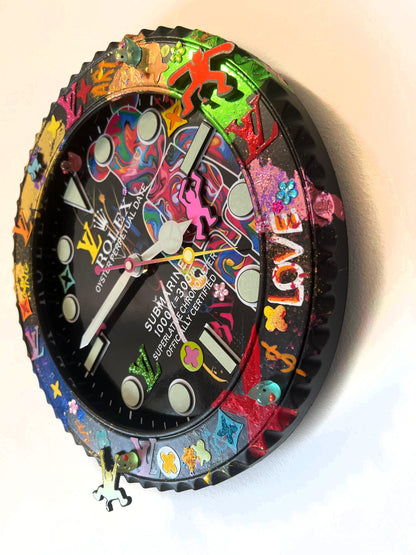 Orologio Sub Bearbrick Custom da Parete X
