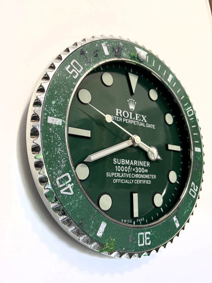 Orologio Sub Classic Green Custom da Parete X