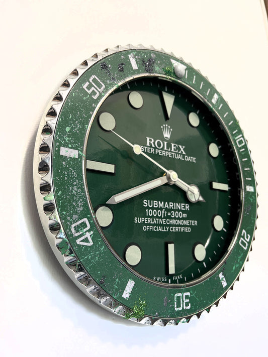 Orologio Sub Classic Green Custom da Parete X