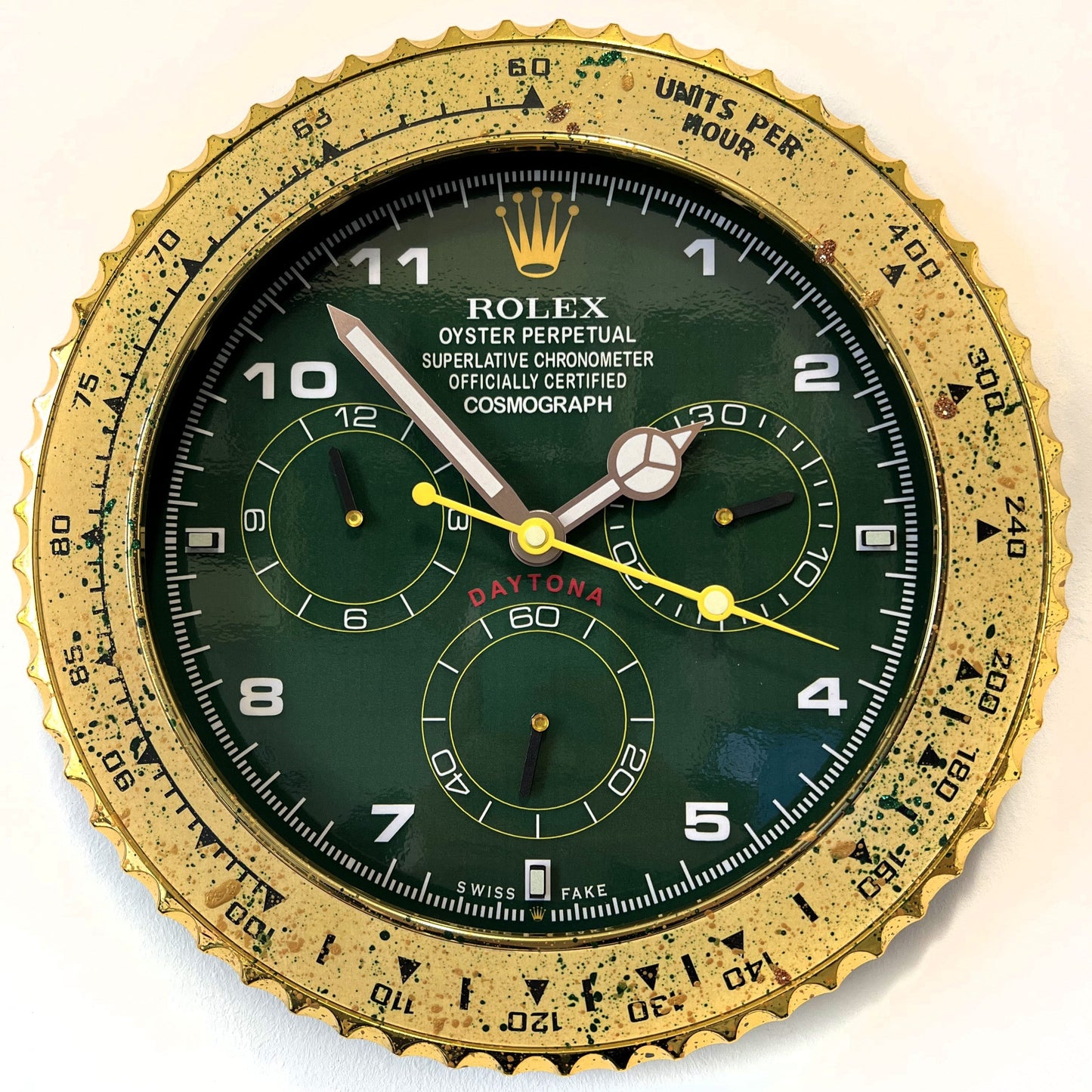 Orologio Day Green Gold Custom da Parete X