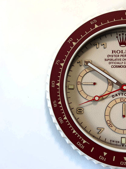 Orologio Day Bordeaux Leather Custom da Parete X