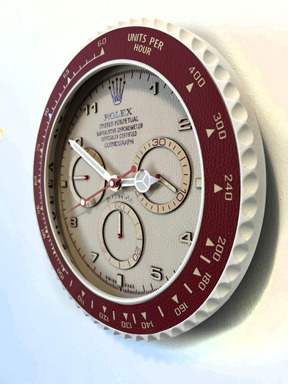 Orologio Day Bordeaux Leather Custom da Parete X