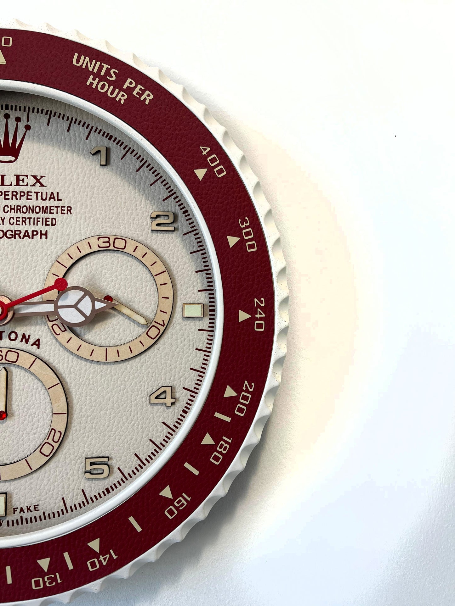 Orologio Day Bordeaux Leather Custom da Parete X
