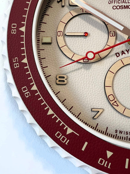 Orologio Day Bordeaux Leather Custom da Parete X