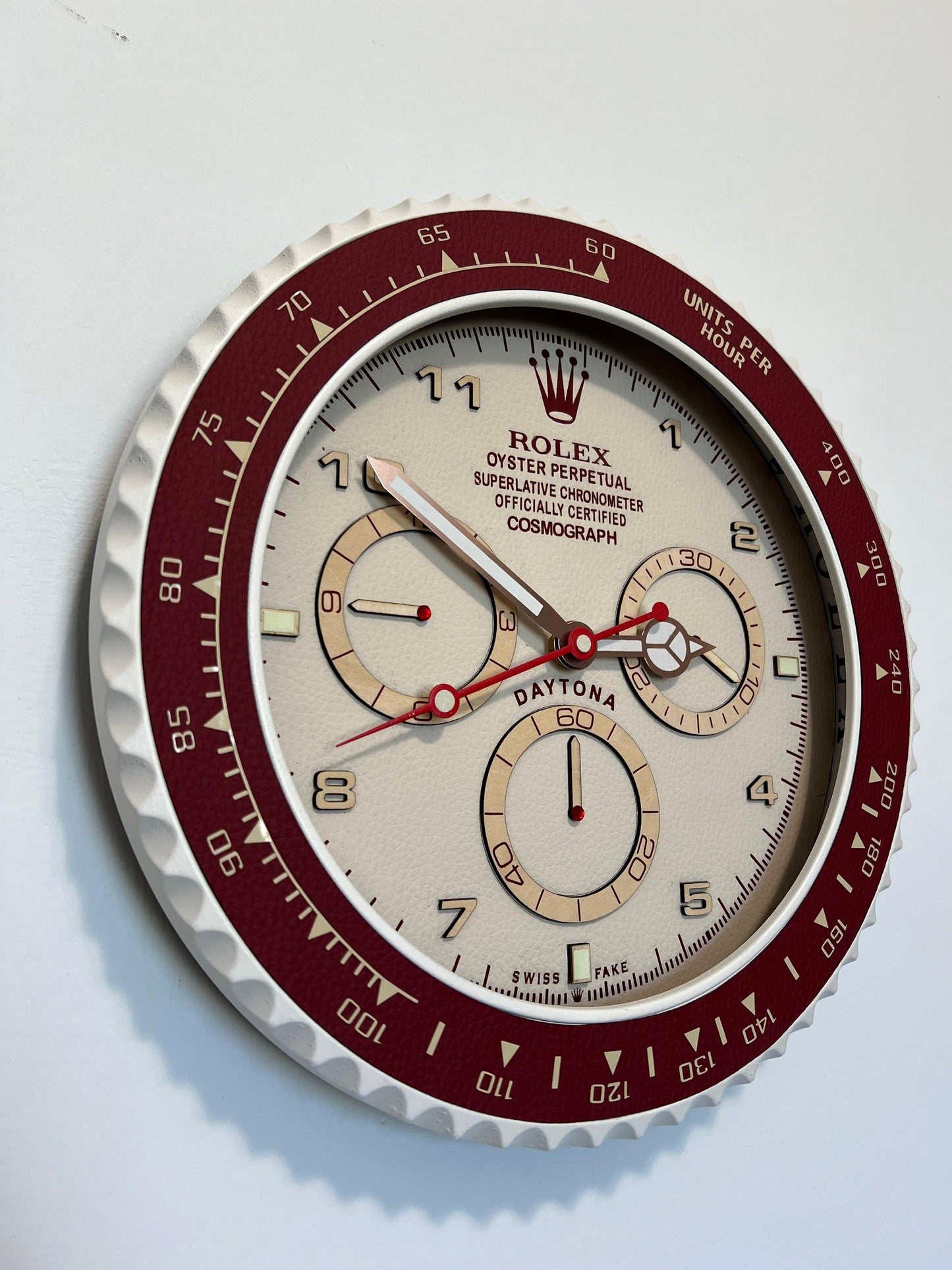 Orologio Day Bordeaux Leather Custom da Parete X