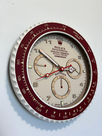 Orologio Day Bordeaux Leather Custom da Parete X