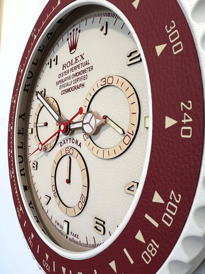 Orologio Day Bordeaux Leather Custom da Parete X