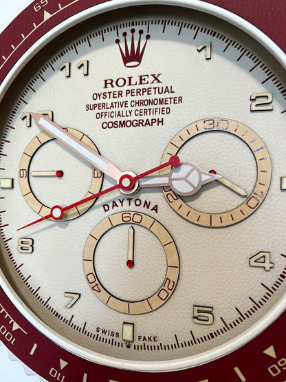 Orologio Day Bordeaux Leather Custom da Parete X