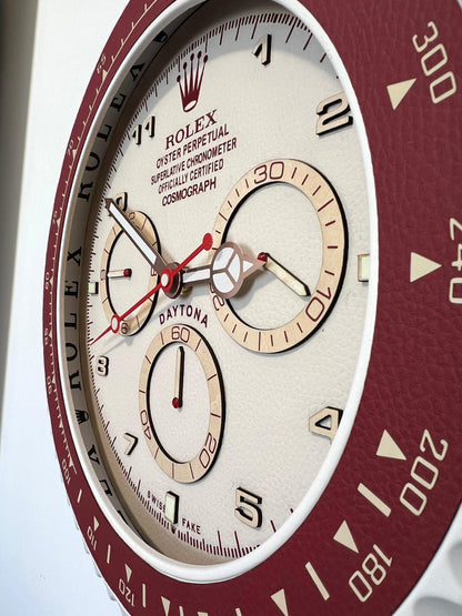 Orologio Day Bordeaux Leather Custom da Parete X