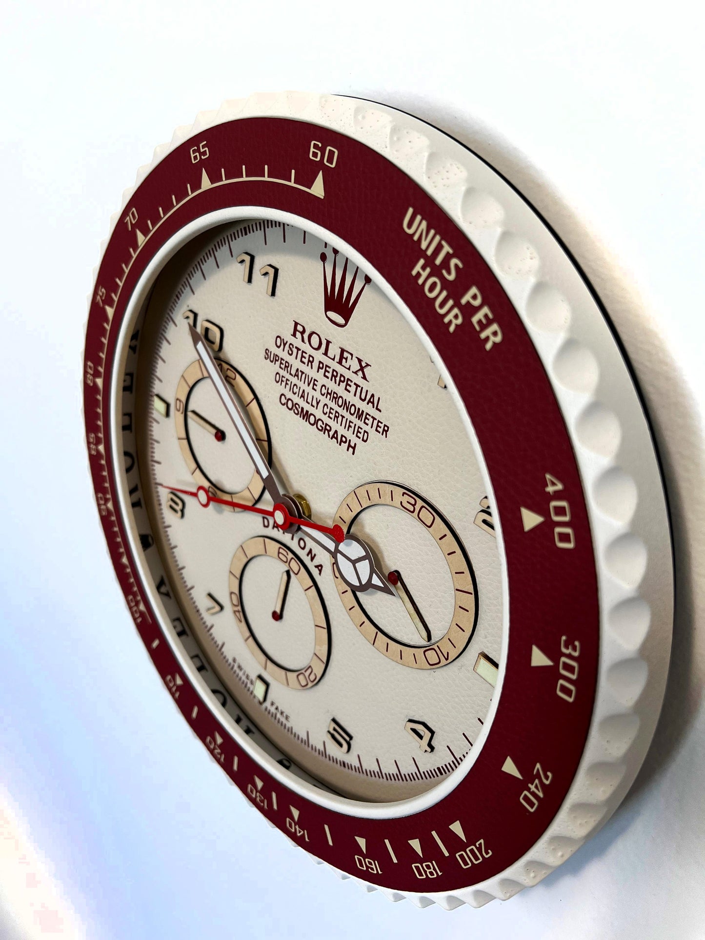 Orologio Day Bordeaux Leather Custom da Parete X