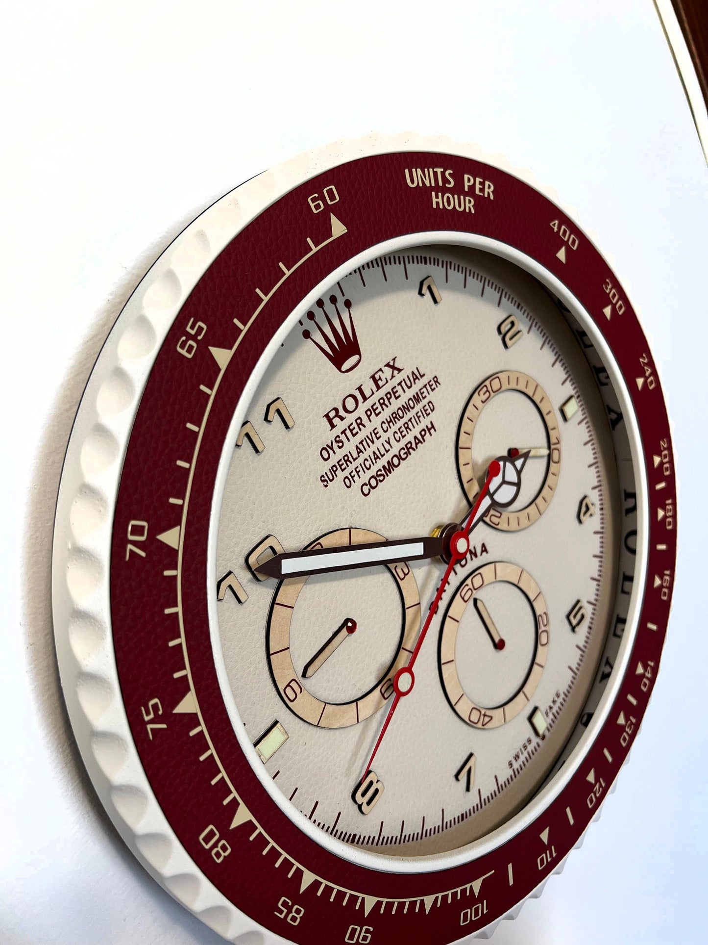 Orologio Day Bordeaux Leather Custom da Parete X