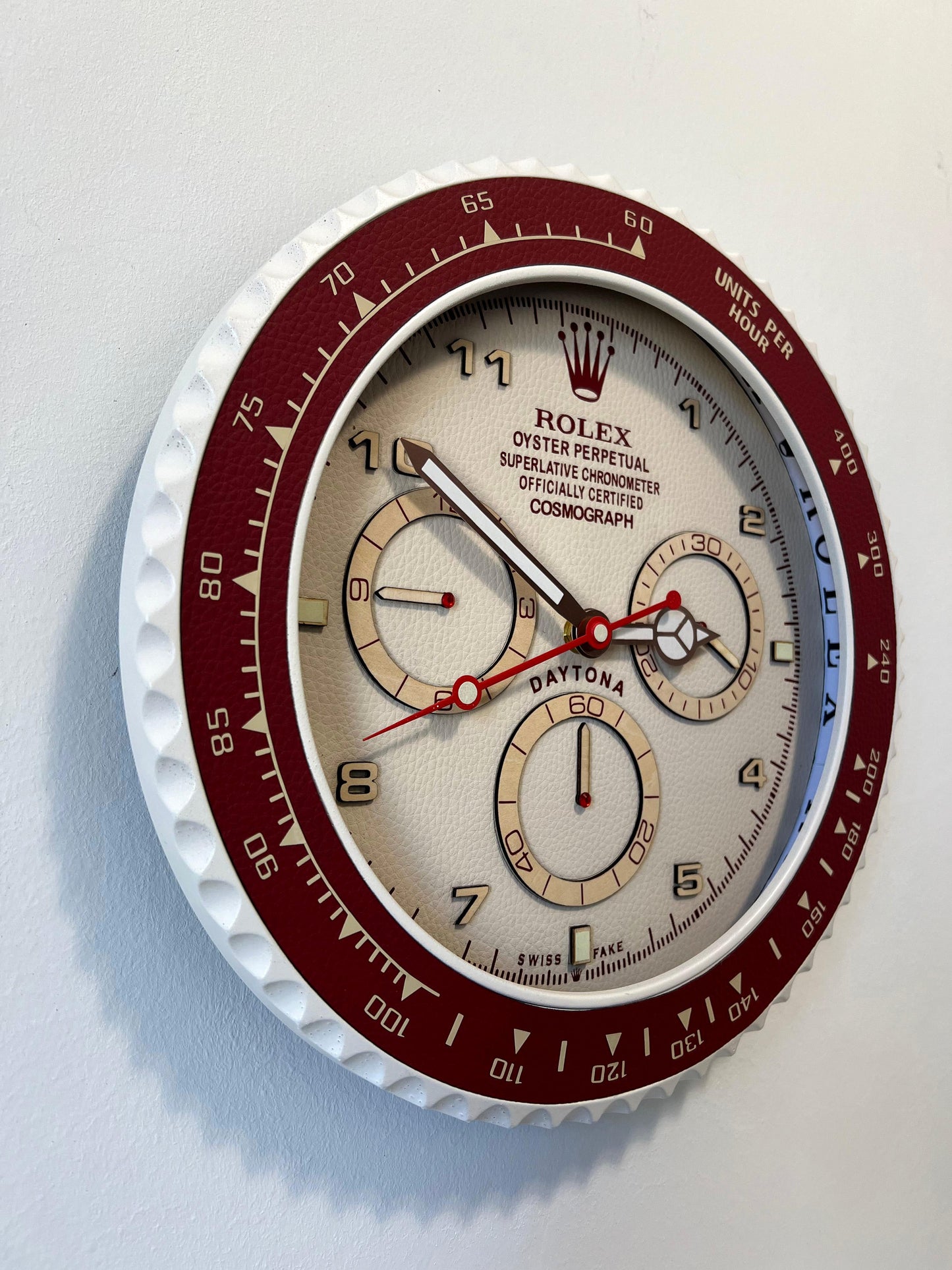 Orologio Day Bordeaux Leather Custom da Parete X