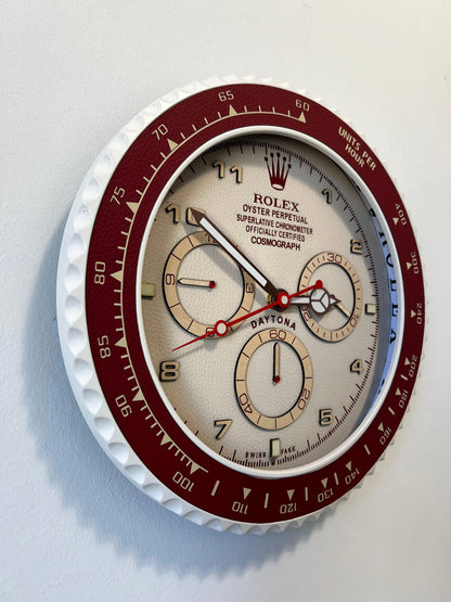Orologio Day Bordeaux Leather Custom da Parete X